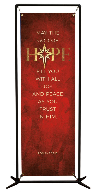 Banners, Christmas, Hope Is Born Star Scripture, 2' x 6'