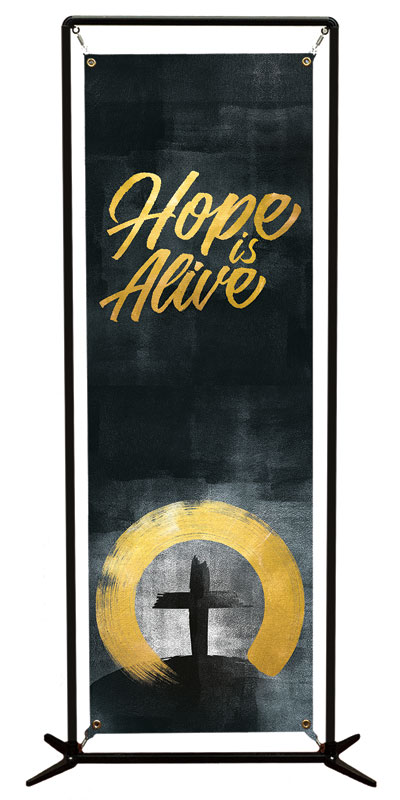 Banners, Easter, Hope Is Alive Gold, 2' x 6'