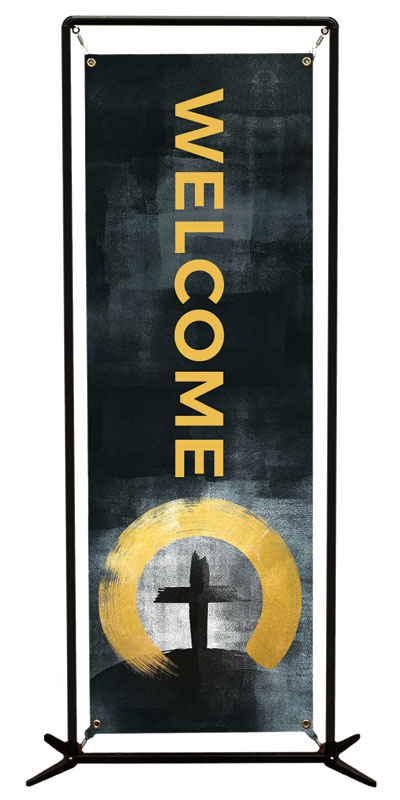 Banners, Easter, Hope Is Alive Gold Welcome, 2' x 6'