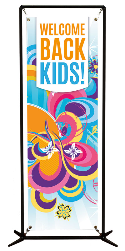 Banners, Children's Ministry, Welcome Back Swirls, 2' x 6'