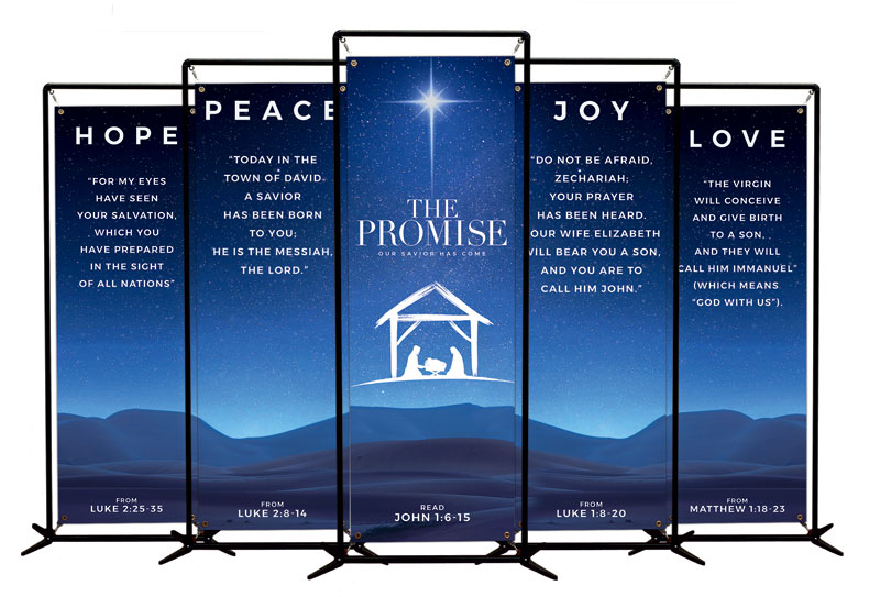Banners, Christmas, The Promise Manger Set, 2' x 6'