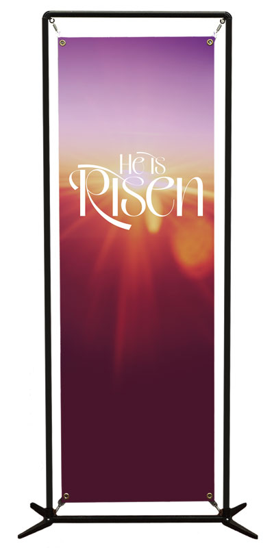 Banners, Easter, He Is Risen Light, 2' x 6'