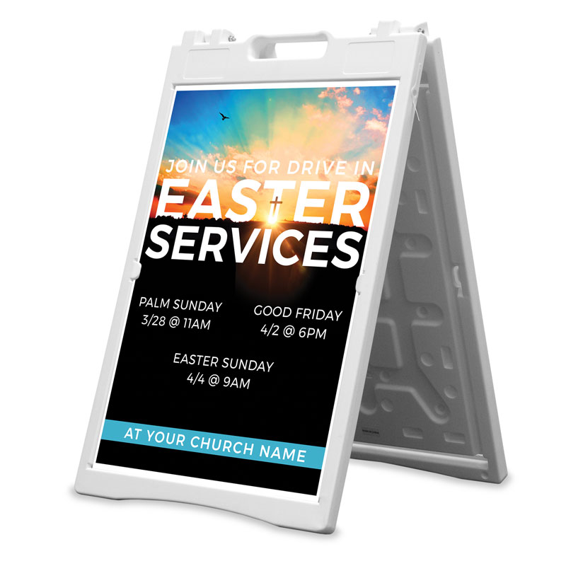 Banners, Easter, Drive In Easter Services, 2' x 3'