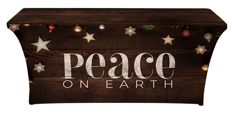 Table Covers, Christmas, Peace On Earth Stars, 6'