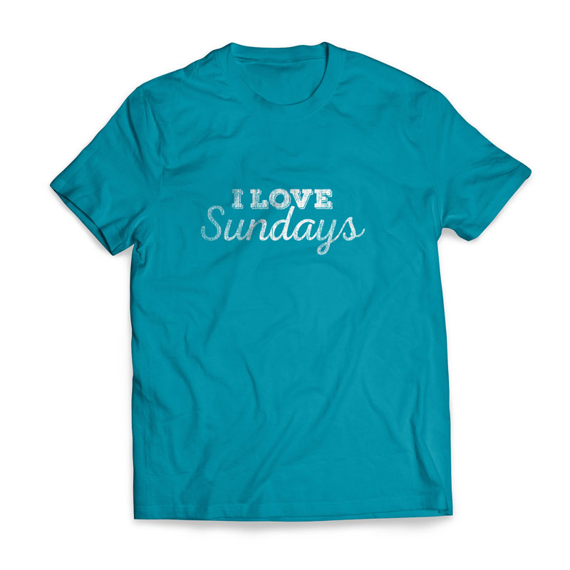 T-Shirts, New Years, I Love Sundays Large, Large (Unisex)