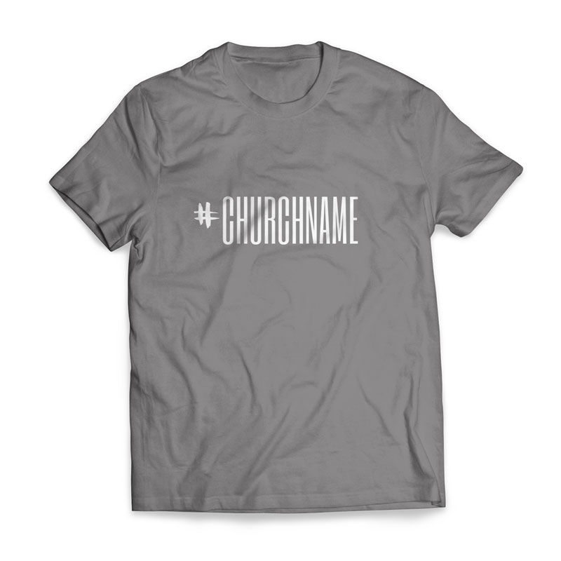 T-Shirts, Hashtag Church Name - Large, Large (Unisex)