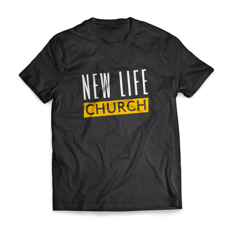 T-Shirts, Your Church Name, Church Name Yellow - Large, Large (Unisex)