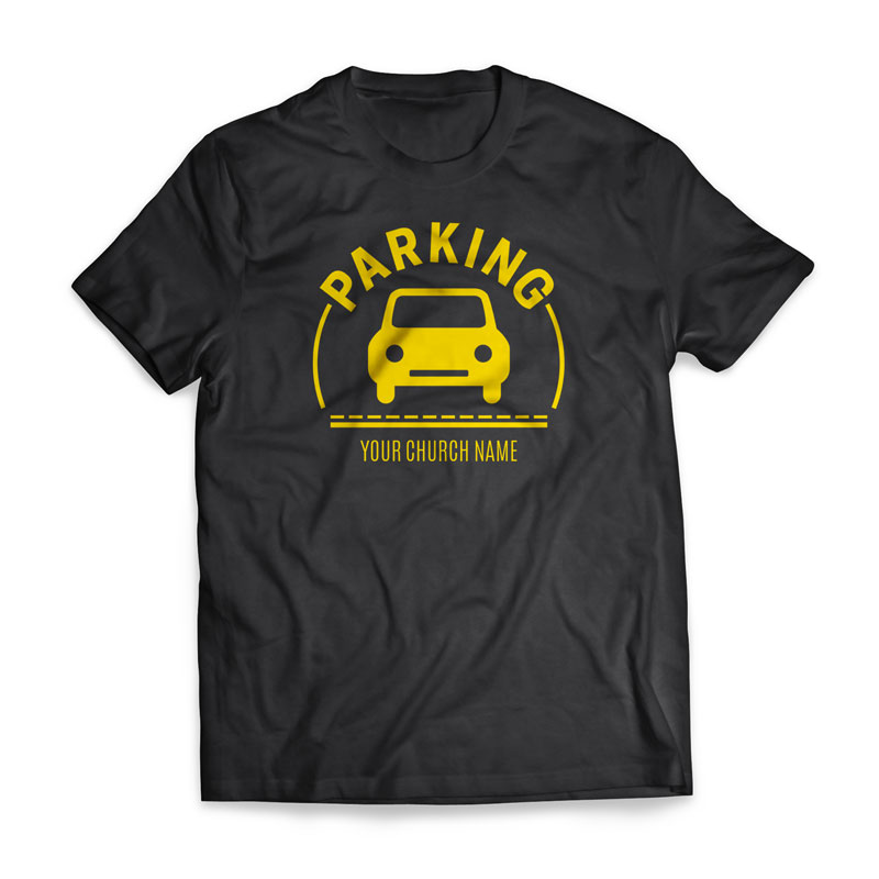 T-Shirts, Directional, Parking Yellow - Large, Large (Unisex)