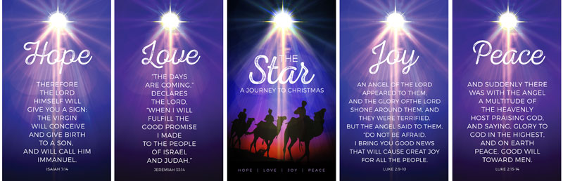 Banners, Christmas, The Star: A Journey to Christmas, 3 x 5