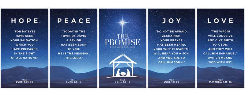 Banners, Christmas, The Promise Manger Set, 3 x 5