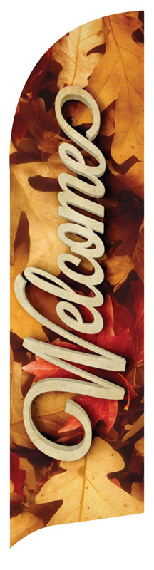 Banners, Fall - General, Welcome Leaf Pile, 2' x 8.5'