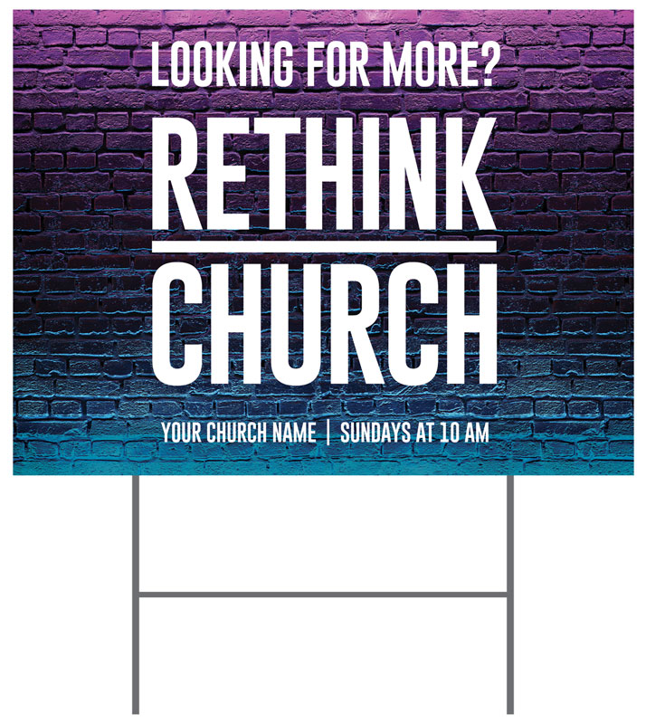 Yard Signs, Summer - General, Rethink Church Bricks, 18 x 24