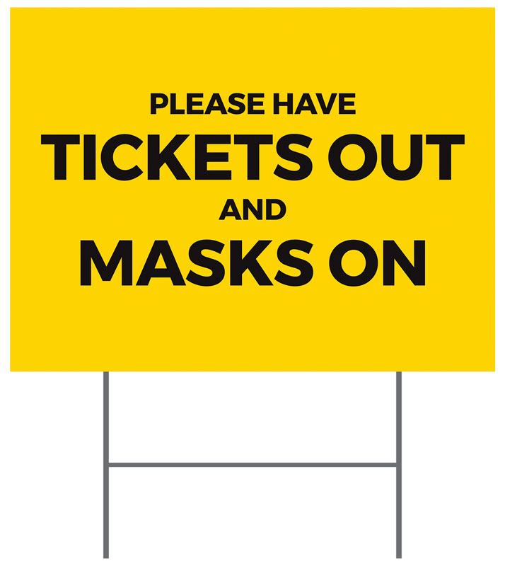 Yard Signs, Welcome Back, Yellow Tickets Out, 18 x 24