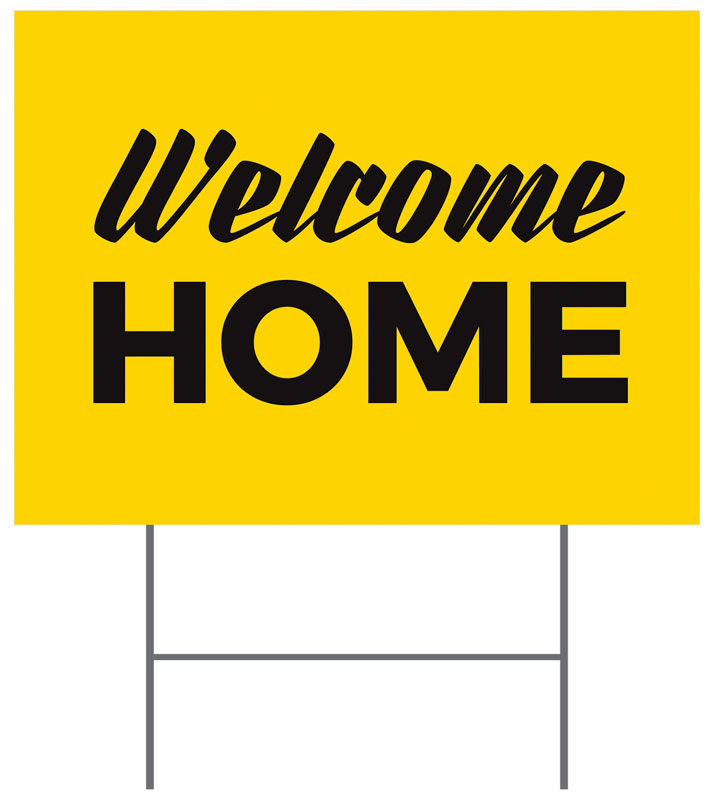 Yard Signs, Welcome Back, Yellow Welcome Home, 18 x 24