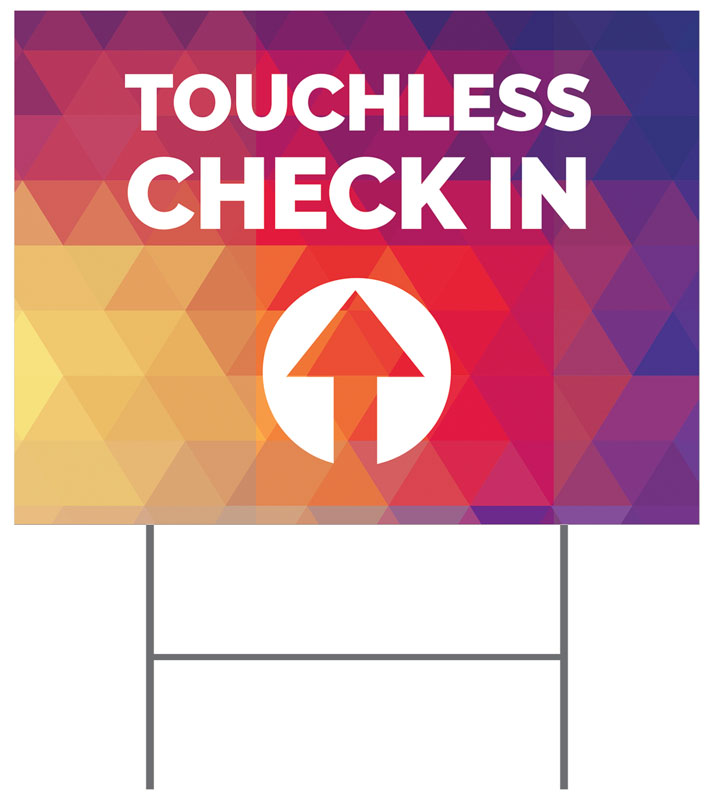 Yard Signs, Geometric Bold Products, Geometric Bold Touchless Check In, 18 x 24
