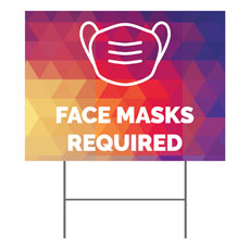 Geometric Bold Face Masks Required 