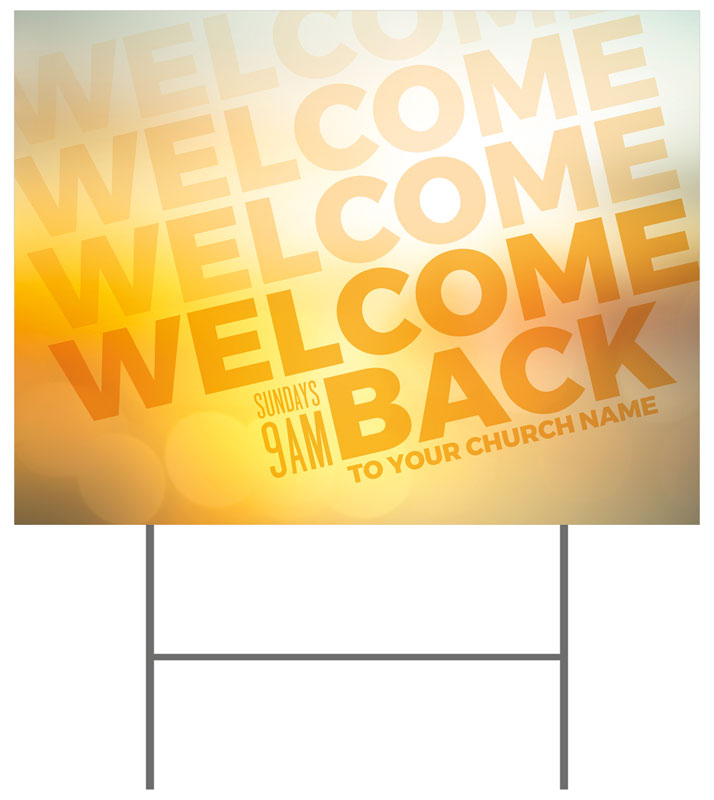 Yard Signs, Welcome Back, Welcome Back Yellow, 18 x 24