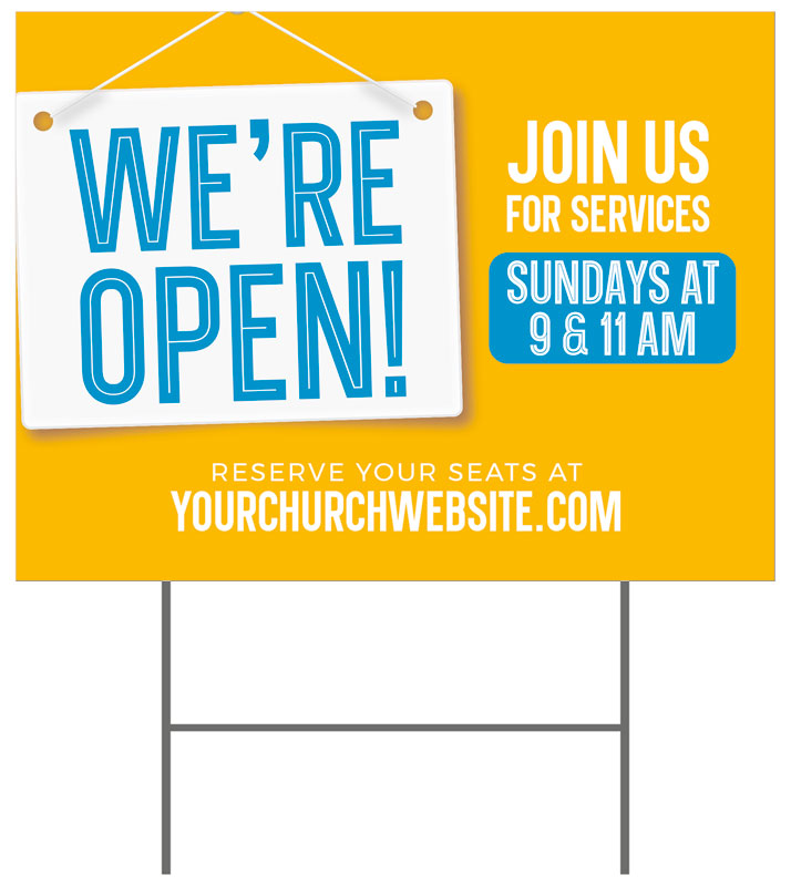 Yard Signs, Welcome Back, We're Open Sign, 18 x 24